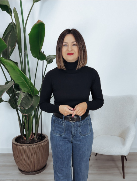 Golf z długim rękawem czarny SALLY