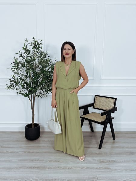 Komplet z rayonu kamizelka + szerokie spodnie groszek LEYLA - PRE ORDER wysyłka 02-03.04.