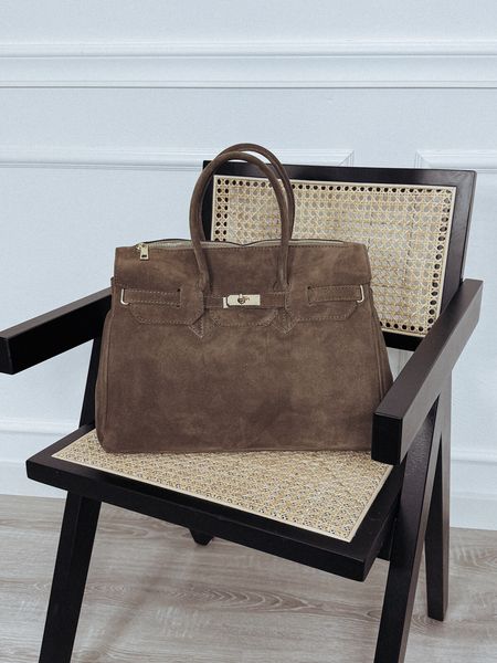 Torebka premium ze skóry naturalnej zamszowa cappuccino ARCADIA