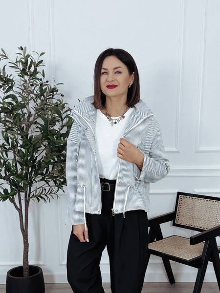 Kurtka z kapturem w niebieskie paski ANDES