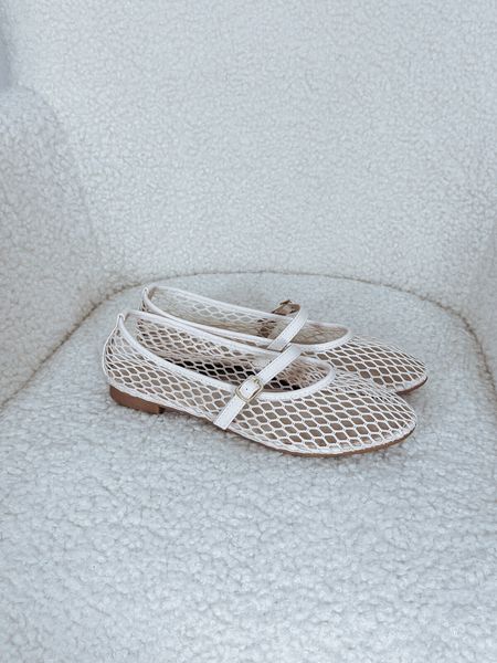 Baleriny z siatki beżowe HANY