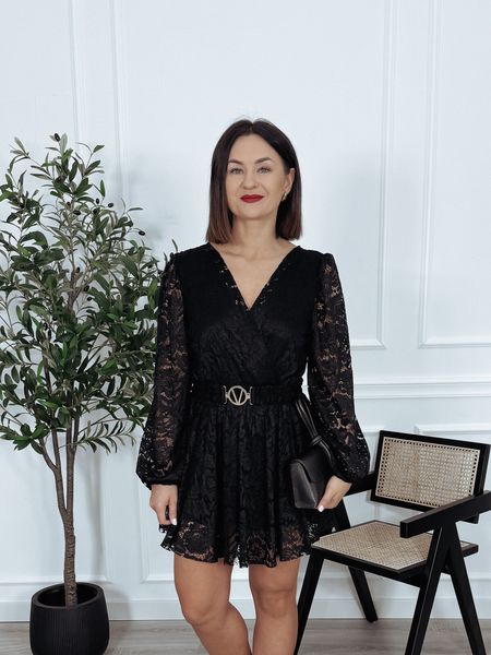 Sukienko/Kombinezon z koronki czarny SUZIE