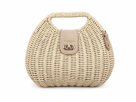 Torebka pleciona usztywniana beżowa APURIA