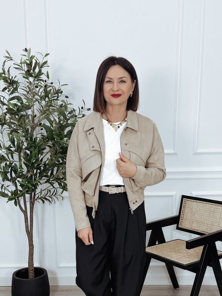 Kurtka zamszowa beżowa AMORA