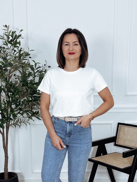 T-shirt premium 100% bawełna śmietankowy HALEY