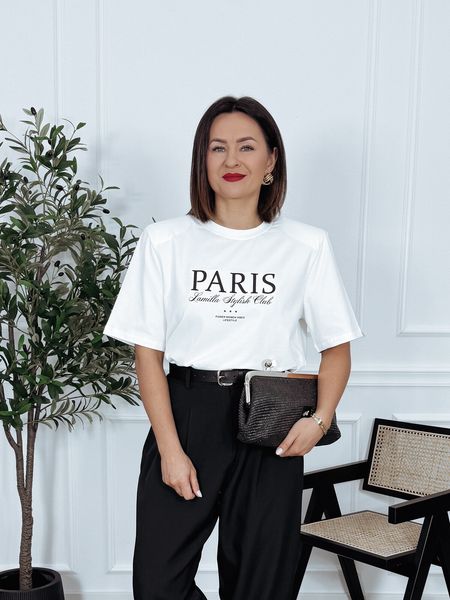 T-shirt premium oversize z poduszkami biały HOLY