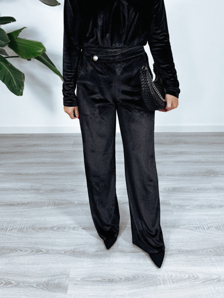 Spodnie z weluru czarne ARCANE