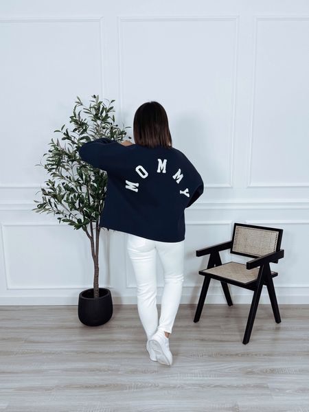 Bluza oversize z bawełny granatowa MOMMY