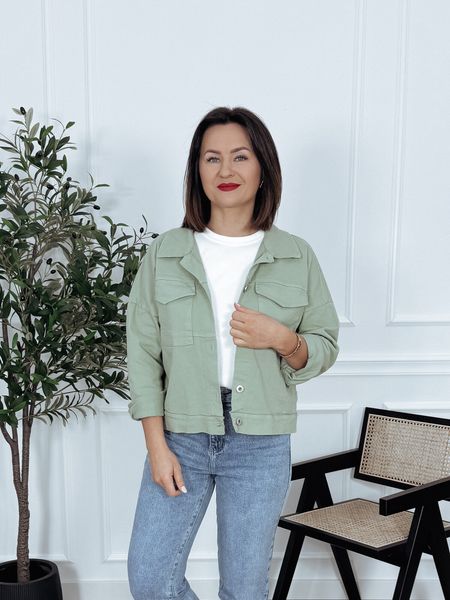 Kurtka bawełniana oversize matcha ETNA