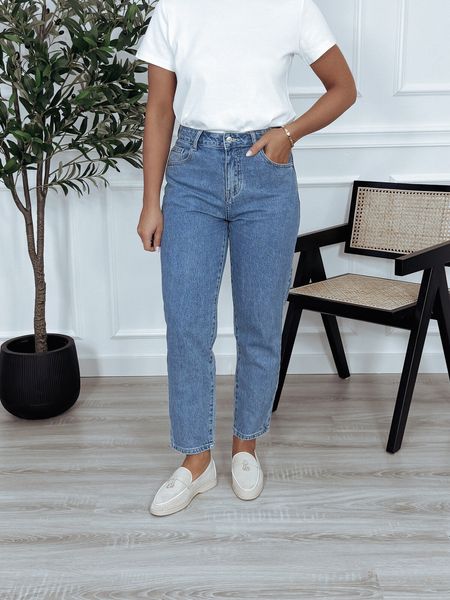 Jeansy mom fit marmurkowe KAORI