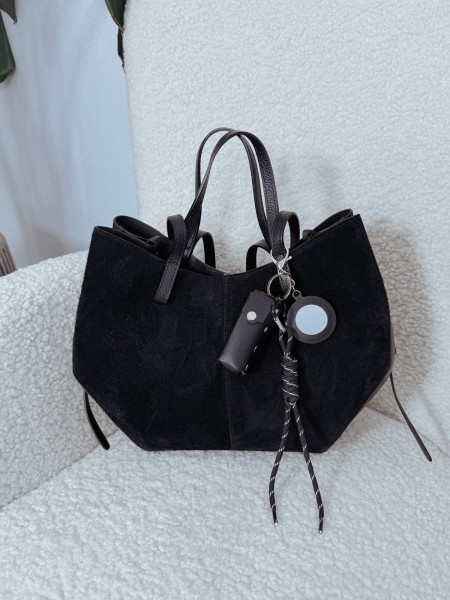 Zawieszka z mini torebką na szminkę i lusterkiem 03