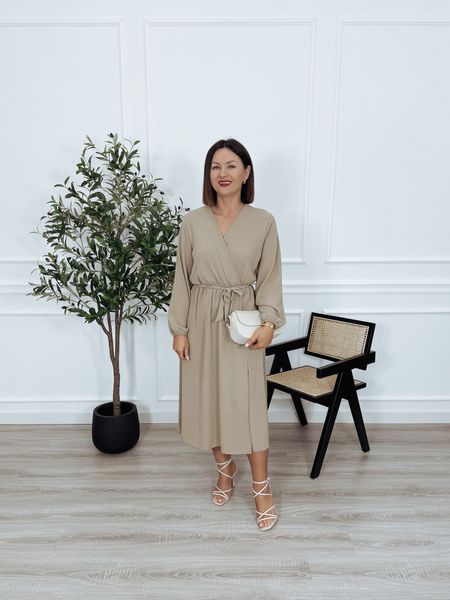 Sukienka z długim rękawem cappuccino LOREN