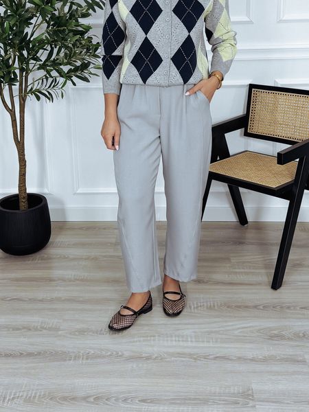 Spodnie materiałowe eleganckie balloon szare FLINS