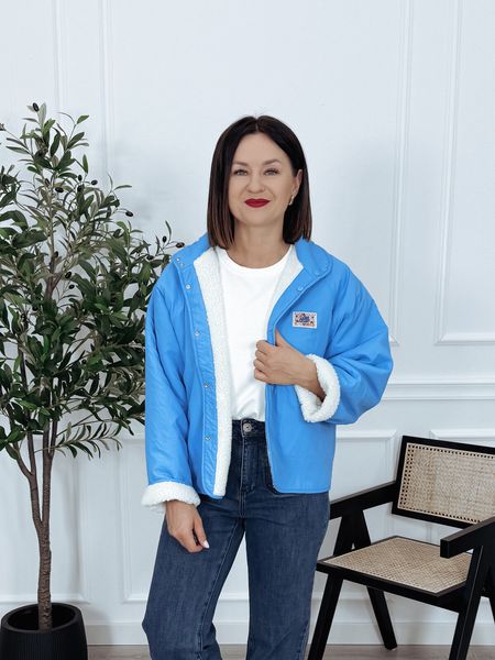 Kurtka dwustronna baranek/niebieski NICOLE