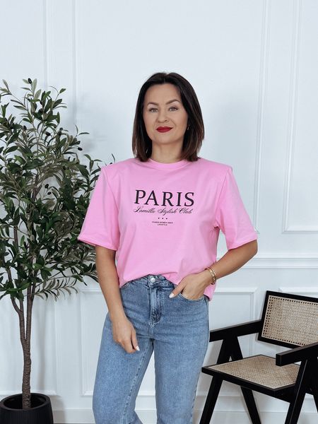 T-shirt premium oversize z poduszkami różowy HOLY