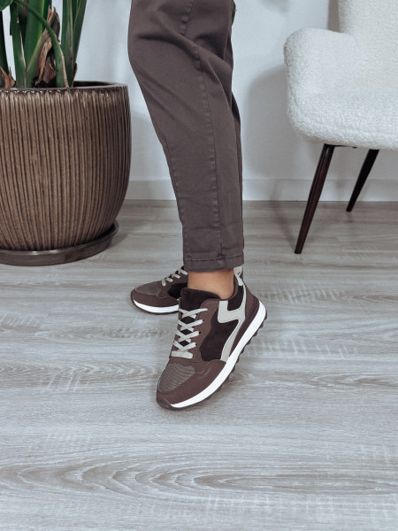 Sneakersy brązowo-beżowe STREET