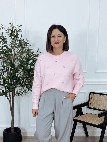 Sweter w serca różowy OSCAR