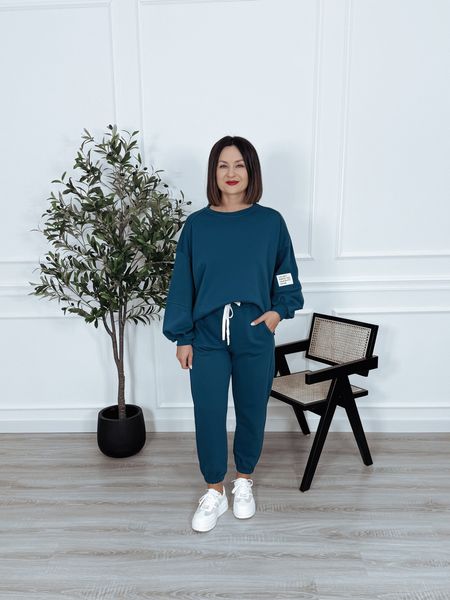 Komplet bawełniany bluza + spodnie morski ARIA