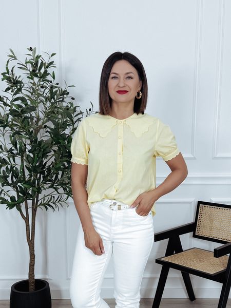 Bawełniana koszula z kołnierzem masełko CANDY