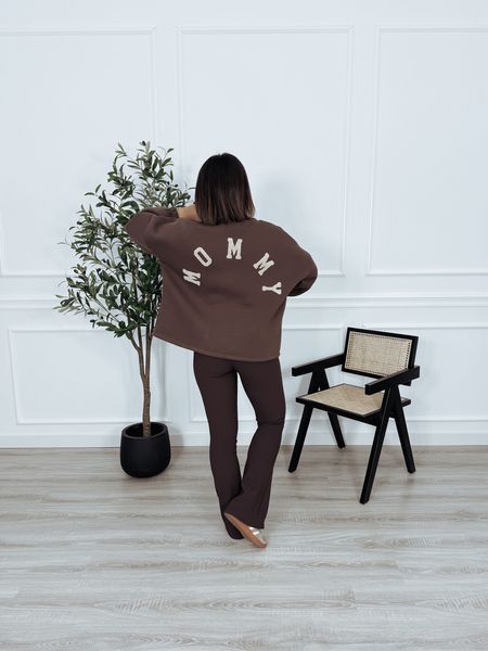 Bluza oversize z bawełny brązowa MOMMY