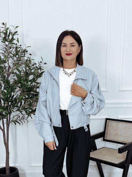 Ramoneska z miękkiej eko skóry błękit AVALON