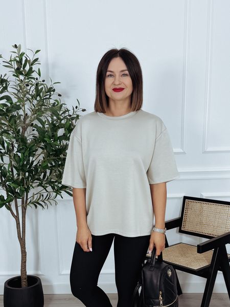 T-shirt oversize beżowy STAR