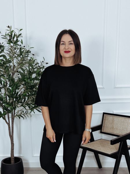 T-shirt oversize czarny STAR