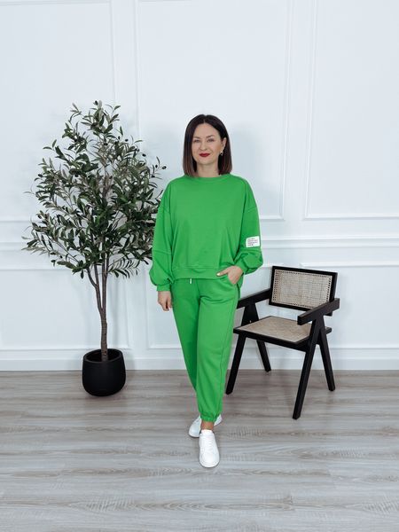 Komplet bawełniany bluza + spodnie zielony ARIA