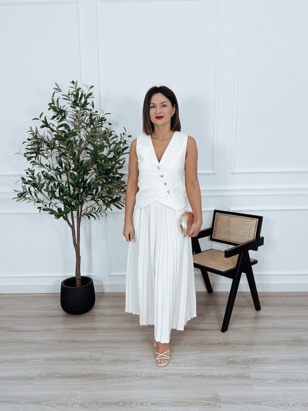 Komplet premium kamizelka + spódnica ecru SAMIRA