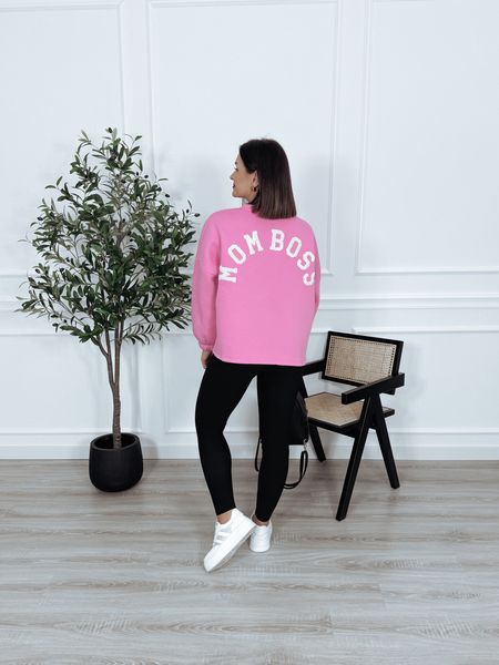 Bluza oversize z bawełny różowa MOM BOSS - PRE ORDER