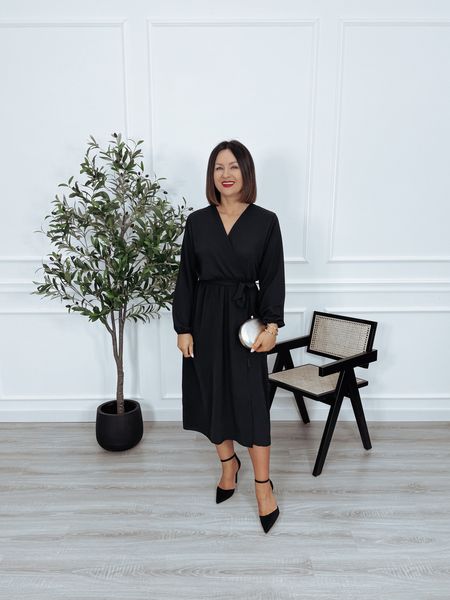 Sukienka z długim rękawem czarna LOREN