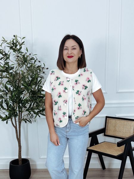 Kamizelka polarowa w kwiaty ANDREA