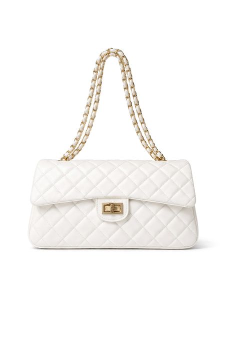 Torebka ze skóry naturalnej pikowana biała GIOVANA