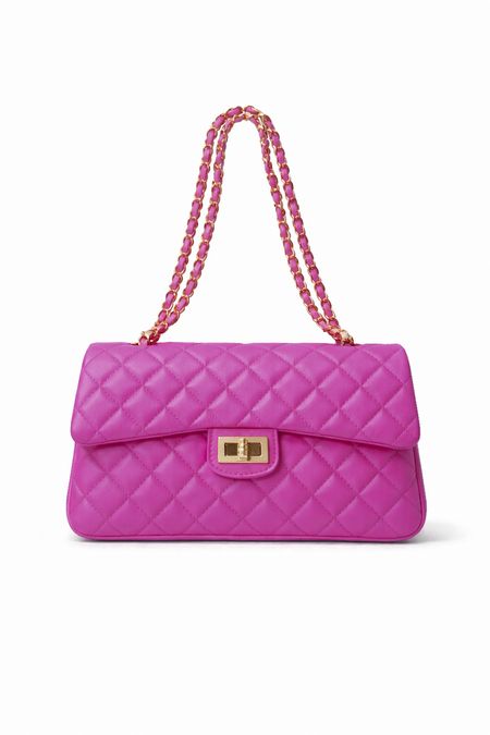 Torebka ze skóry naturalnej pikowana różowa GIOVANA