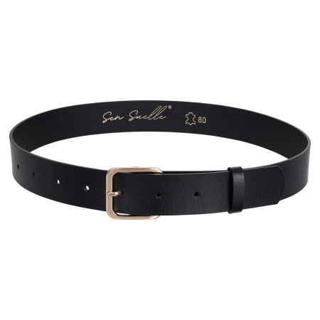 Pasek ze skóry naturalnej czarny CLARC ♡