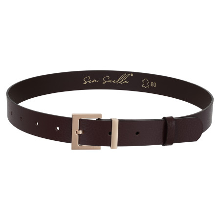 Pasek ze skóry naturalnej ciemny brąz MARCO ♡