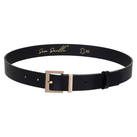 Pasek ze skóry naturalnej czarny MARCO ♡