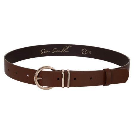 Pasek ze skóry naturalnej brązowy GOLDY ♡