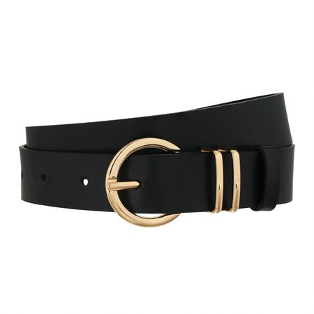 Pasek ze skóry naturalnej czarny GOLDY