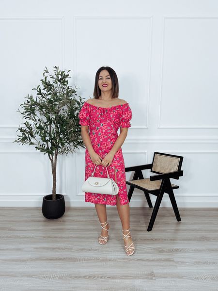 Sukienka różowa w kwiaty COMO