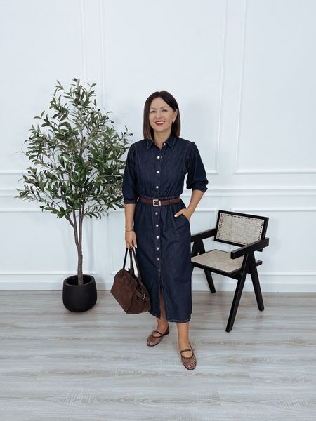 Sukienka midi jeansowa ciemny granat KEYSE