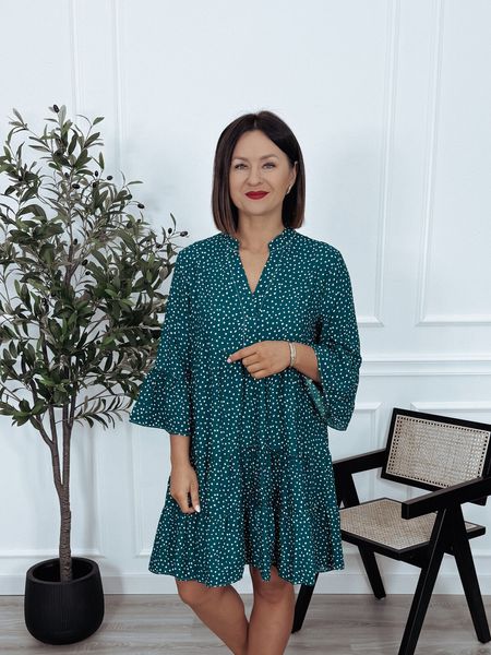 Sukienka z wiskozy szmaragdowa ZANILLA