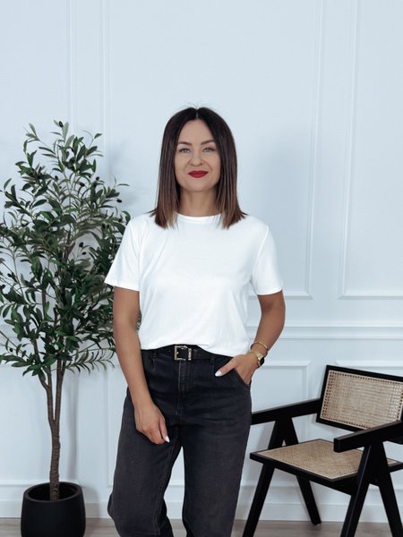 T-shirt gładki śmietankowy FANY