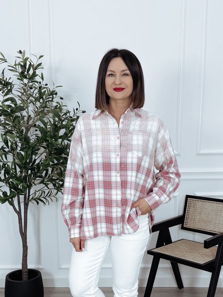 Koszula w opalizujące cyrkonie w kratkę TULIO