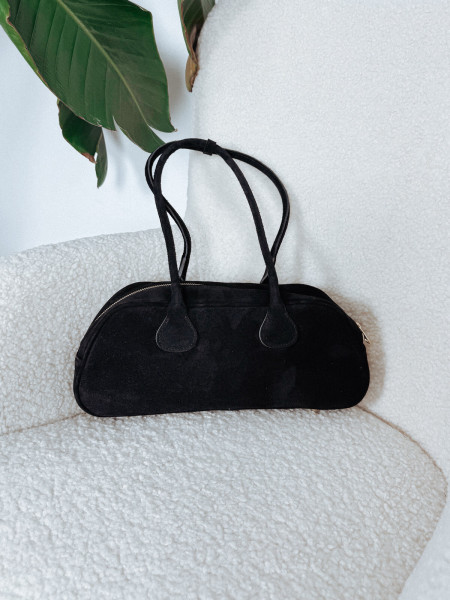 Torebka viralowa ze skóry naturalnej czarna KENO