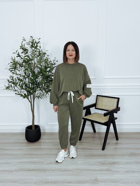 Komplet bluza + spodnie khaki ARIA II - materiał MASEŁKO