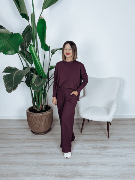 Komplet z modalu premium śliwka SOMALI