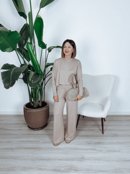 Komplet z modalu premium ciemny beż SOMALI