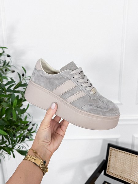 Sneakersy na grubej podeszwie taupe SALLY