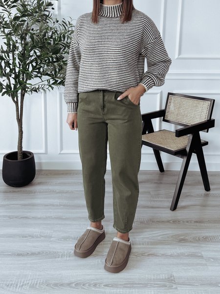 Jeansy typu balloony khaki GIVERS